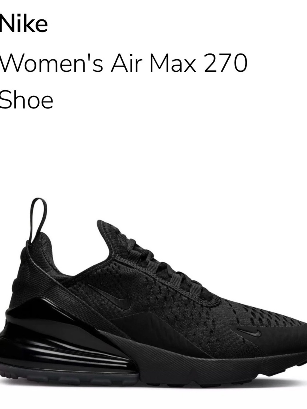 Nike Women's Air Max 270 in Black